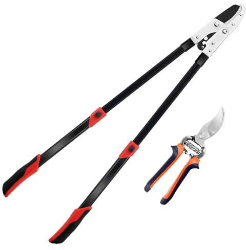 YRTSH Loppers Branch Cutter Heavy Duty Tree Trimmer, Extendable 28-41 Tree Pruner with Compound Action, Tree Cutter with 2 Inch Clean Cut Capacity Chop Thick Branches Effortlessly