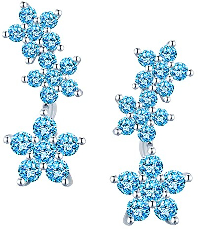 MICGIGI Orecchini a perno da donna in argento sterling 925 Orecchini a perno con zirconi modello prugna