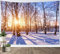 LB Wandteppich Winter Snow Wandtuch Sonnenlicht durchdringt die Bäume Wandbehang Purple Wald Landschaft Tapisserie für Wohnzimmer Schlafzimmer Wohnheim Wanddeko,200x150cm