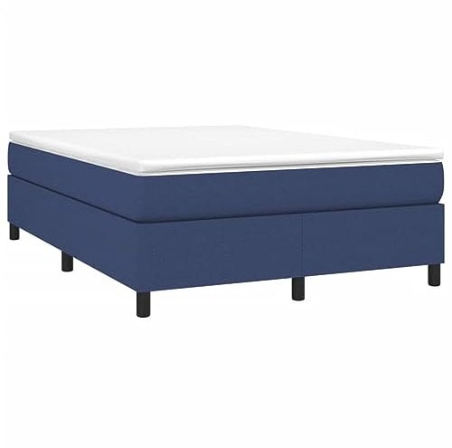 vidaXL Cadre de lit sans Matelas Bleu 140x190 cm Tissu