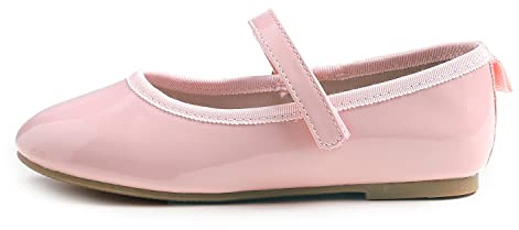 Feversole Basic Synthetic Girls Cute Dress,Ragazze Mary Jane Strap Scarpe Basse Ballerine da Principessa Scarpe da Scuola Piatte Rosa 32 EU