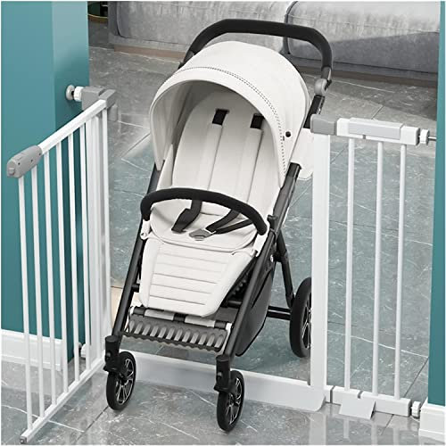 Samnuerly Pet Safety Gate Hunde Treppengitter,Extra Breit Kein Bohren Erforderlich 76–118cm,für Treppen Türen Flure (Color : White, Size : 90-97cm)