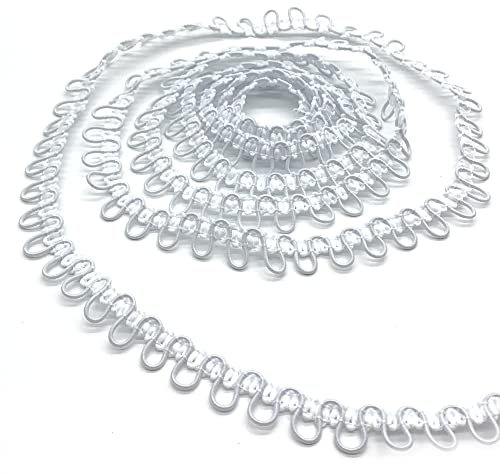 DHER Elastische Knopfloch Knopfloch Gestrickt Elastisches 4,5-Meter-Knopfloch-Seil-Damenkragen-elastische Schnalle, elastische elastische Knopflochdekoration aus Spitze, elastisches Knopfloch (Weiß)