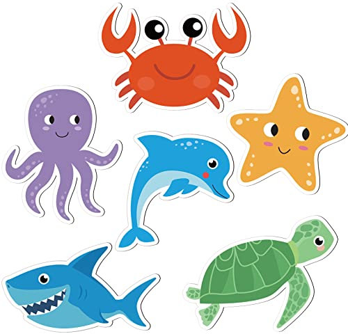 6 Pcs Cruise Door Decorations Magnetic Ocean Sea Animal Car Magnets Fish Fridge Magnets Stickers Dolphin Shark Cruise Door Magnets Decals for Carnival Cruise Refrigerator Door