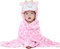 Doladola Baby Decke Babys Tier Design，Flanell Kinder Decke Kapuzenhandtuch für Mädchen und Jungen，Baby Kapuze ​Badeponcho Kinder Warm（rosa Kuh）