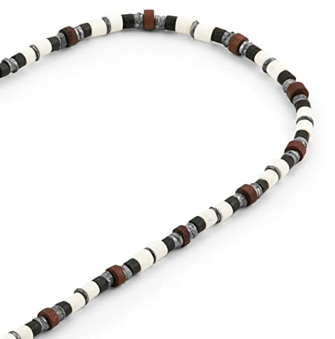 LOCAL LEAGUE Herren Surfer Halskette mit Perlen für Männer, Freund, Strandurlaub, Australischer Surf-Stil Perlenkette, Urlaub, Festival, Party, Tribal, Clubbing 46 cm