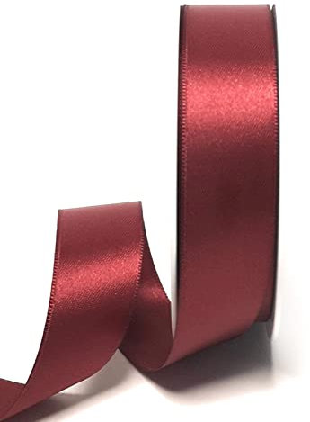s.dekoda Satinband 25m x 25mm Weinrot Schleifenband Dekoband Satin