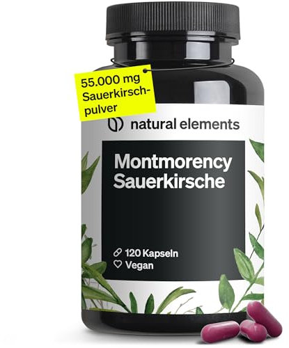 Montmorency Sauerkirsche (50:1) – 120 Kapseln – 1.100 mg Extrakt (entspricht 55.000 mg Kirschpulver) pro Tagesdosis – Kirschextrakt – vegan, hochdosiert – in Deutschland produziert & laborgeprüft