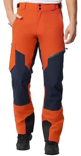 ATLASLAVA Hose Herren Wanderhose Wasserdicht Trekkinghose Atmungsaktiv Outdoorhose Männer zum Outdoor-Aktivitäten und Außenarbeiten RED M