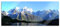 Pixxprint Glasbild Panorama, Wandbild aus Echtglas, Berge am See, 120x50 cm, inkl. Aufhängung und Abstandshalter