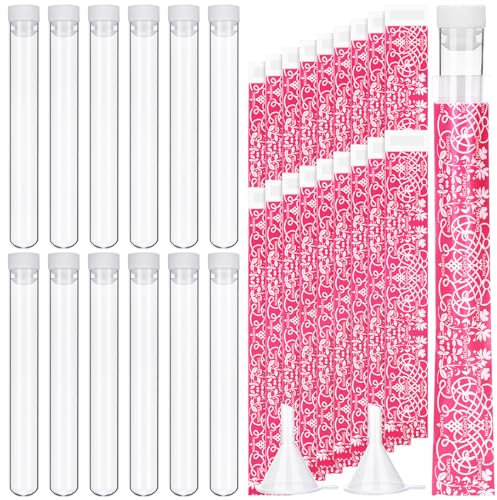 Copkim 38-teiliges Tamponflaschen-Set inklusive Röhrenflaschen für Frauen, Tampon, wiederverwendbare Verpackungen, Trichter für Kreuzfahrt-Events (stilvoller Stil)