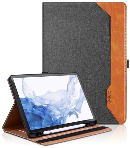 Custodia per Samsung Galaxy Tab S9/S8/S7 2023/2022/2020 11'' Pelle PU Tablet Case, Funzione Supporto Pieghevole Flip Cover Protettiva con Tasca, Auto Sveglia/Sonno, Nero