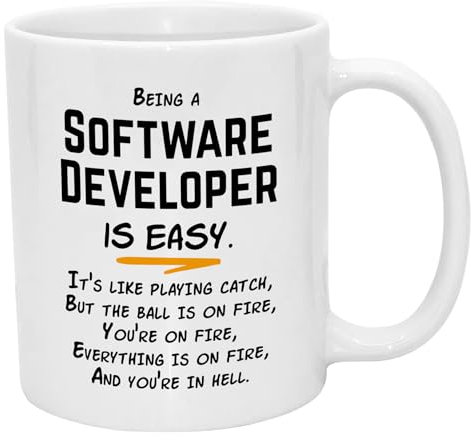 Casitika Being a Software Developer Is Easy 11oz Mug. Gifts for Co-workers. Present Idea for Office Jobs and the Workplace. Ideal for Work Promotions or Friend Birthday.