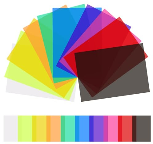 UKCOCO 20stücke Farbfilter Folie Lichtfilter Farbkorrektur Gel Transparente Kunststoffblätter Fotografie Partys Und Bühnenbeleuchtung
