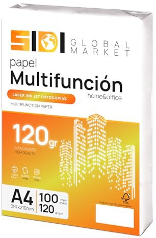 SIDI A4 Papier Extra Weiß - Druckerpapier 120g für Schule, Arbeit oder Privatgebrauch, Mehrzweck-Kopierpapier (100 Blatt)