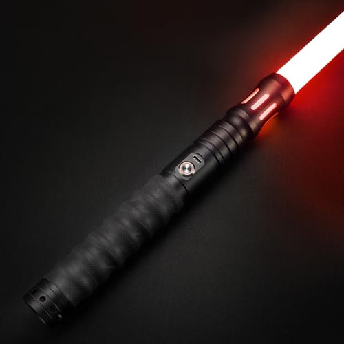 Lischwert Sable de luz de Duelo,Sable de luz para Adultos con 15 Colores y 12 Juegos de Efectos de Sonido, Juguete de Sable de luz Funcional para Adultos con Gesto de balanceo Suave