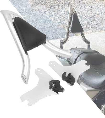 HDBUBALUS Motorrad-Sissy-Bar Passend für Harley Touring 1997–2008 | Abnehmbare Sozius-Rückenlehne mit Beifahrerpolster für Road King, Road Glide und Street Glide, Chrom