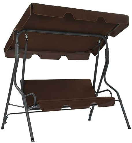 BaraSh Banco balancín de jardín Color café 170x110x153 cm Columpio Patio Jardín Terraza Balcón Hamaca Asiento Silla Mecedora Porche Decoración Adorno