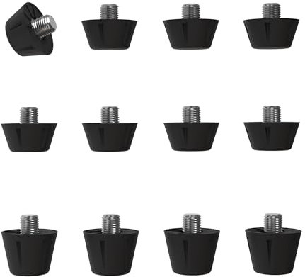 55 Sport X-Type Orbit Lightweight Nylon Replacement Football Studs - 12 Pack (8/11mm) - Black