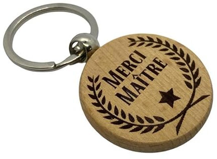Porte clé en bois gravé Merci Maitre , cadeau fin d'année scolaire, maitresse Nounou Atsem, porte-clés école, cadeaux enseignant, idée professeur, remerciement,