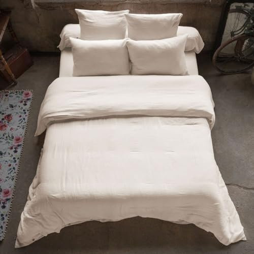 Housse de Couette 240x260 cm en Gaze de Coton Naturel