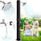 Qdreclod Solardusche 35 Liter, Gartendusche Aussendusche mit Duschkopf und Fußhahn, Ohne Stromanschluss, Warmes Wasser bis 60°C, Outdoordusche mit Gartenschlauch-Anschluss für Garten, Pool (40L)