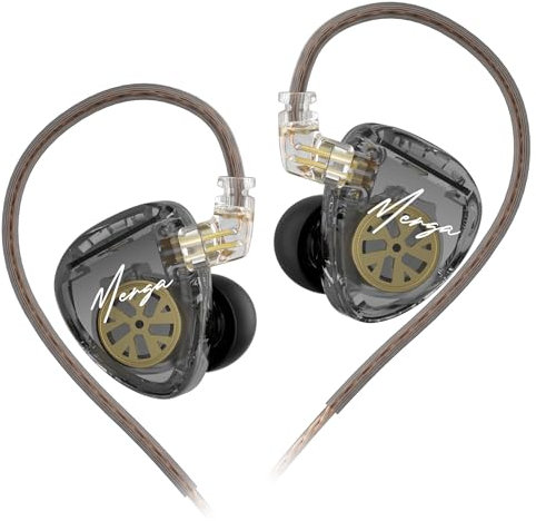 Yinyoo KZ Merga IEM Auricolari con Filo,2DD Cuffie In Ear,Scheda Crossover Elettronica PCB In Ear Monitor,Sintonizzazione ad alta Risoluzione Cuffiette,Cuffie Jack 3.5 per Musicisti,Giochi