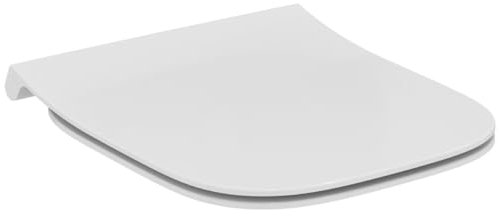 Ideal Standard – i.life S Sedile per wc, Design sottile a sandwich, Angolare, Con abbassamento automatico e funzione di rilascio rapido per una facile pulizia, Duroplast robusto, Bianco