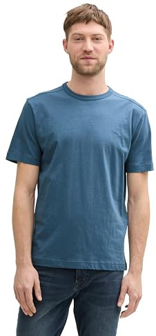 Tom Tailor T-Shirt mit Brusttasche, Mint Green White Injected, XXL
