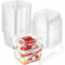 Wnqou 240ml/8.5oz Tazas de Postre Transparentes, 50Pcs Tazas de Postre Cuadradas de Reutilizables, Mini Tazón Transparente para Servir Aperitivos para Postres Mousses,Budines,Fiestas