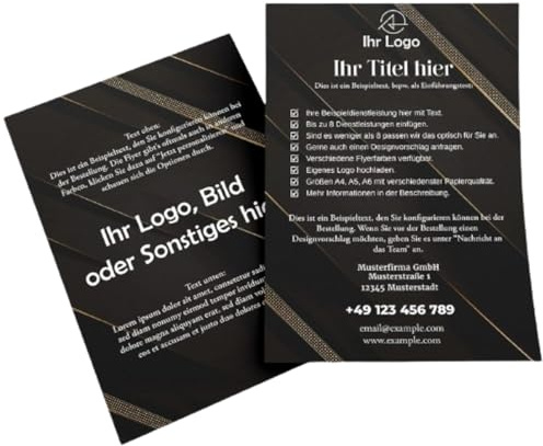 Exclusa Premium-Flyer selbst gestalten: Hochwertiger Druck in A6, A5 & A4 auf Premium-Papier: Werbemittel nach Wunschdesign – Wähle Farben, Texte & Schriftart für personalisierte Werbung (Black)