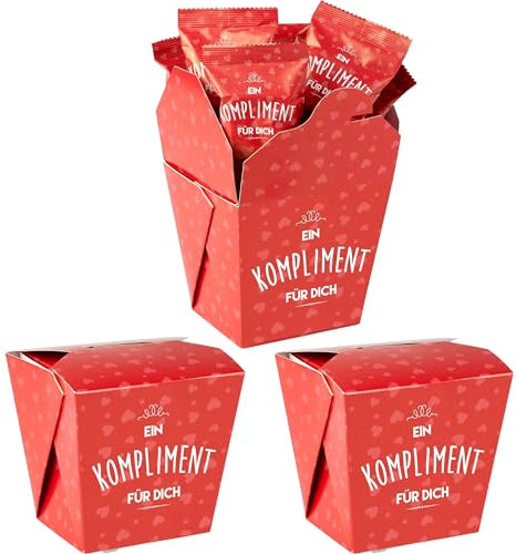 Glückskekse Ein Kompliment für Dich 3er-Packung Glückskekse Kompliment, Danke Geschenk Muttertag, Geburtstag, Kollegen, Alltagshelden, Fortune Cookies Geschenk frisch gebacken, vegan & made in Germany