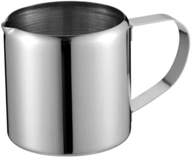 PHENOFICE 1stk Milchausgießer Milchkrug Tasse Milchgießkanne Milchaufschäumer Zuckerkrug Espressokanne Milchkännchen Zum Aufschäumen Von Kaffee Soßenschüssel Aufschäumbecher Silver
