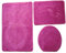 3- teiliges Badvorleger Set Ilkadim Export mit Delphin Muster, Bad Teppich 55cm X 85cm ohne Auschnit gerade für Hänge WC (Pink)