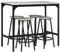 HOMCOM Bartisch mit Barhocker Set, 5-TLG. Bartisch-Set, Küchentisch mit 4 Barhocker, Essgruppe im Industriedesign, für Küche, Esszimmer, Metall, Grau