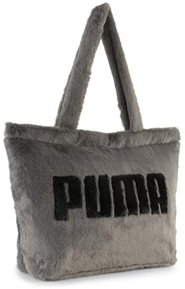 PUMA Mädchen Und Damen UP Faux Fur 17 l Shopper OneSize, Cast Iron Gray