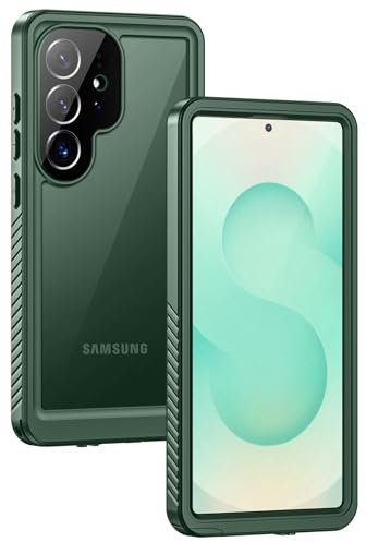 Lanhiem Funda para Samsung Galaxy S25 Ultra, resistente al agua IP68, Samsung S25 Ultra 5G, 360 grados, antigolpes, resistente al polvo, resistente a las caídas, al aire libre, con protector de