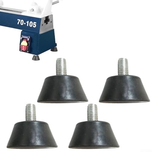 Yhenlovtt 4 Stück Gummi-Fußmatte, Drehbankbein-Gummi-Fußmatte, für Holzbearbeitung, DIY-Drehmaschine, Modell 1018/1218, stoßdämpfende Pads, für Holzbearbeitungsdrehmaschinen