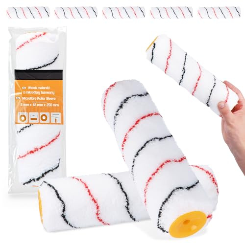 5x Farbrolle 25 cm Malerwalze Lackierwalze Lackrolle Ersatzrolle Streichrollen Malerrolle Mikrofaser Roller Farben Lacke Wand Decken Fassaden Malerbedarf