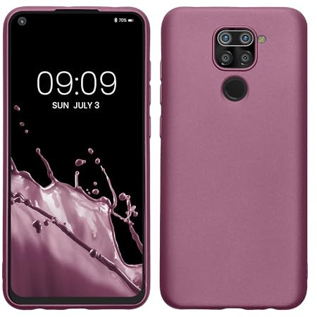 kwmobile Case kompatibel mit Xiaomi Redmi Note 9 Hülle - Schutzhülle aus Silikon metallisch schimmernd - Handyhülle Metallic Lavendel