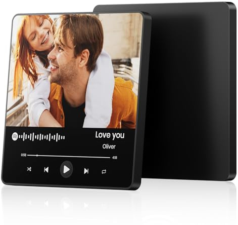 Custom Music Fridge Magnets Spotify Plaque, Christmas Valentine's Anniversary Birthday Gifts for Couples Her Him Mom Women Wife Music Lover, Customized Gifts with Photo, Song & Album Cover(Type 02)