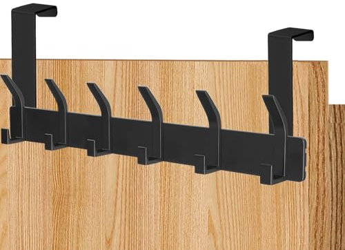 AUXHCYL Türhaken zum Einhängen, Kleiderhaken Tür Einhängen für Platzsparend, Türgarderobe zum Einhänge von Kleidung, Handtüchern und Hüten, Praktischer Tür Garderobe(Schwarz)