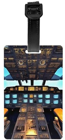 Gepäckanhänger mit Flugzeug-Cockpit, für Koffer, Adresskarte, geeignet für Männer und Frauen, Handtaschen, Rucksäcke