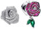 YUMINN Rose 2 Stück/Set Charms 925 Sterling Silber für Armbänder und Halsketten Dangle Anhänger Perlen Schmuck Geschenke für Damen