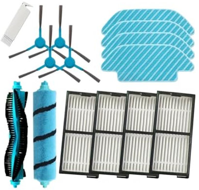 AZSHIW Compatible con A14F - Compatible con Cecotec Conga 5490 6090 7090 Robot Aspirador Cepillo Lateral Principal Filtro HEPA Mopa Paño Kit de Accesorios de Repuesto