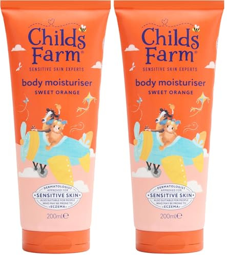 Childs Farm Kids Moisturiser, Sweet Orange | Soothing, Moisturising & Hydrating | Suitable for Dry, Sensitive Skin, 200ml (Pack of 2)