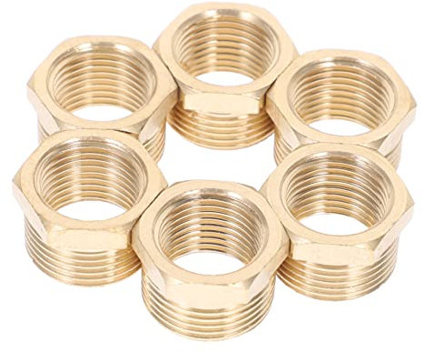 GARIOUANS 6 Stück Teiliges Messing Schlauchadapter Gewinde Reduzierstück für Gartenschläuche Einfacher Gute Dichtung für Garten und Haushalt
