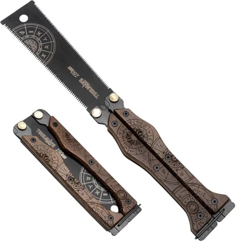 TOOLMAYS Scie Japonaise Pliable, 150mm Scie Pliante Avec Lame SK5 | Double Tranchant De 13/15 TPI, scie à Traction Pliable Japonaise Pour Le Bricolage Et Le Bois