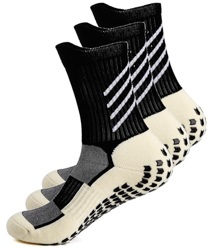 HIKERHEAVENLAR Anti-rutsch Fußballsocke Herren Damen Grip Socken Baumwolle Fussball Rutschfest Sportsocken für Rugby Basketball Yoga Wandern Laufen Handball Radfahren 36-42 43-49