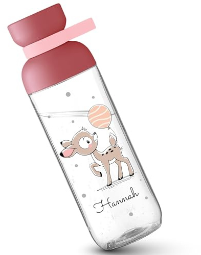 Mepal - Süßes Rehkitz Trinkflasche süßes Reh Flasche Kinder Trinkflasche Rehkitz I Schulkind Geschenk Einschulung - 700 ml - Rosa - kindergarten mädchen